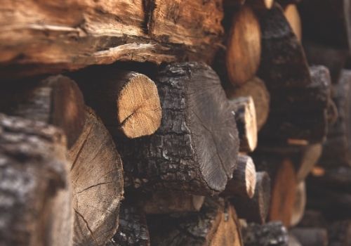 closeup of firewood