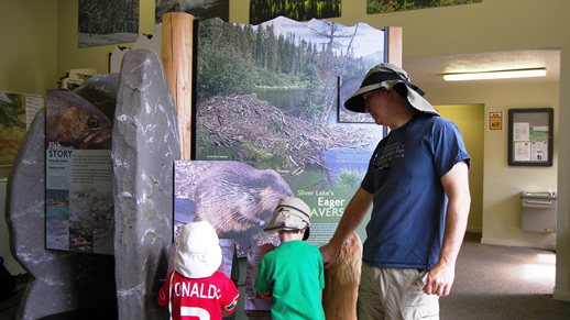 Photo of the Eager Beavers display at the visitor center.