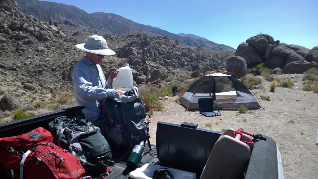 Preparing for a trip into Inyo Mountains Wilderness