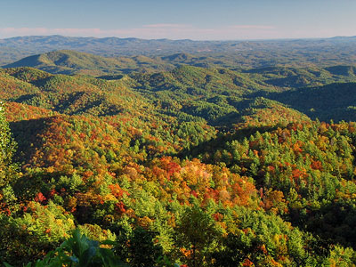 Fall color over the mountains