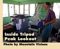 Inside Tripod Peak Lookout