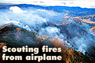 Scouting fires from airplane