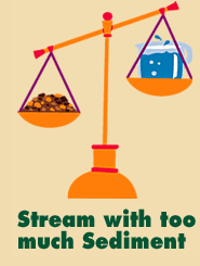STream with too much Sediment illustration