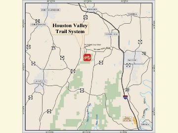 Map showing the general location of the Houston Valley OHV Trail System