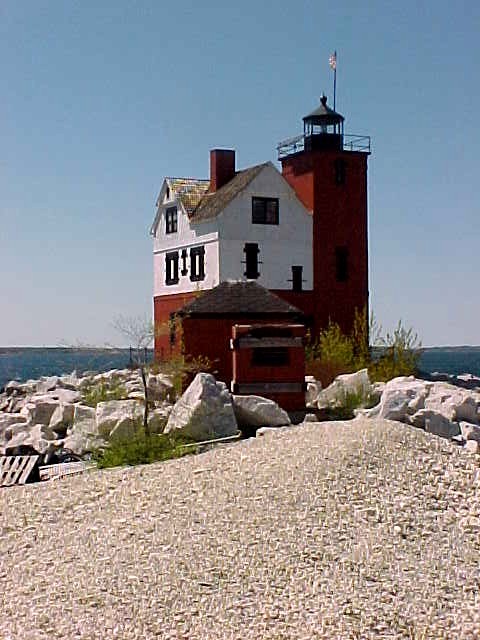 Round Island Lighthouse off Straits of Mackinac
