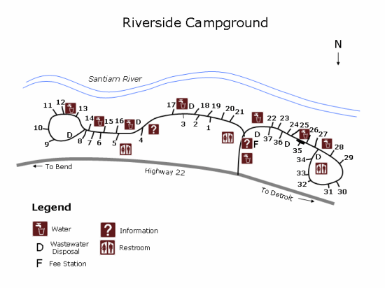 map of riverside campground Willamette National Forest Riverside Campground map of riverside campground