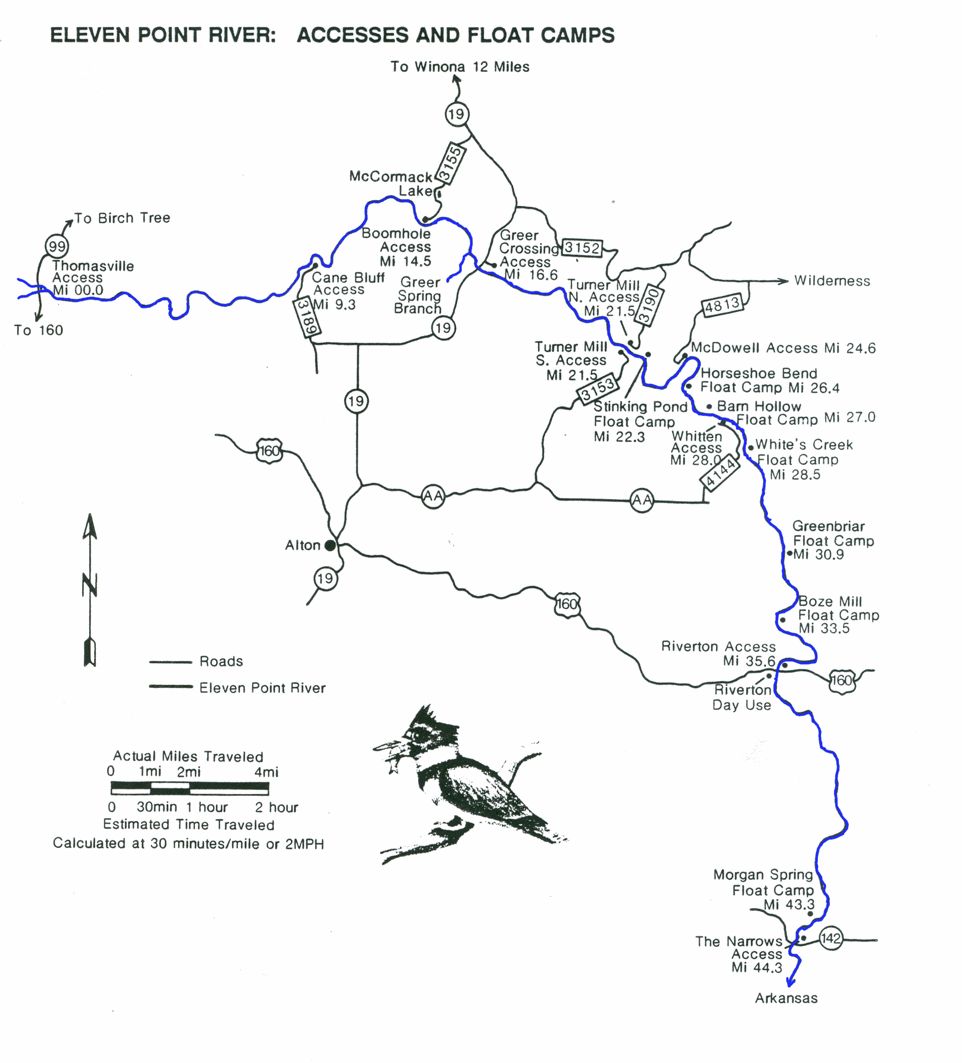 Map of the Eleven Point River