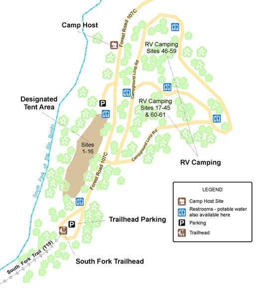 Southfork Campground Map