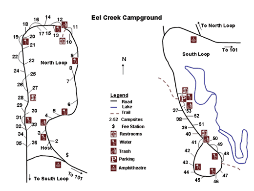 Eel Creek Campground Map