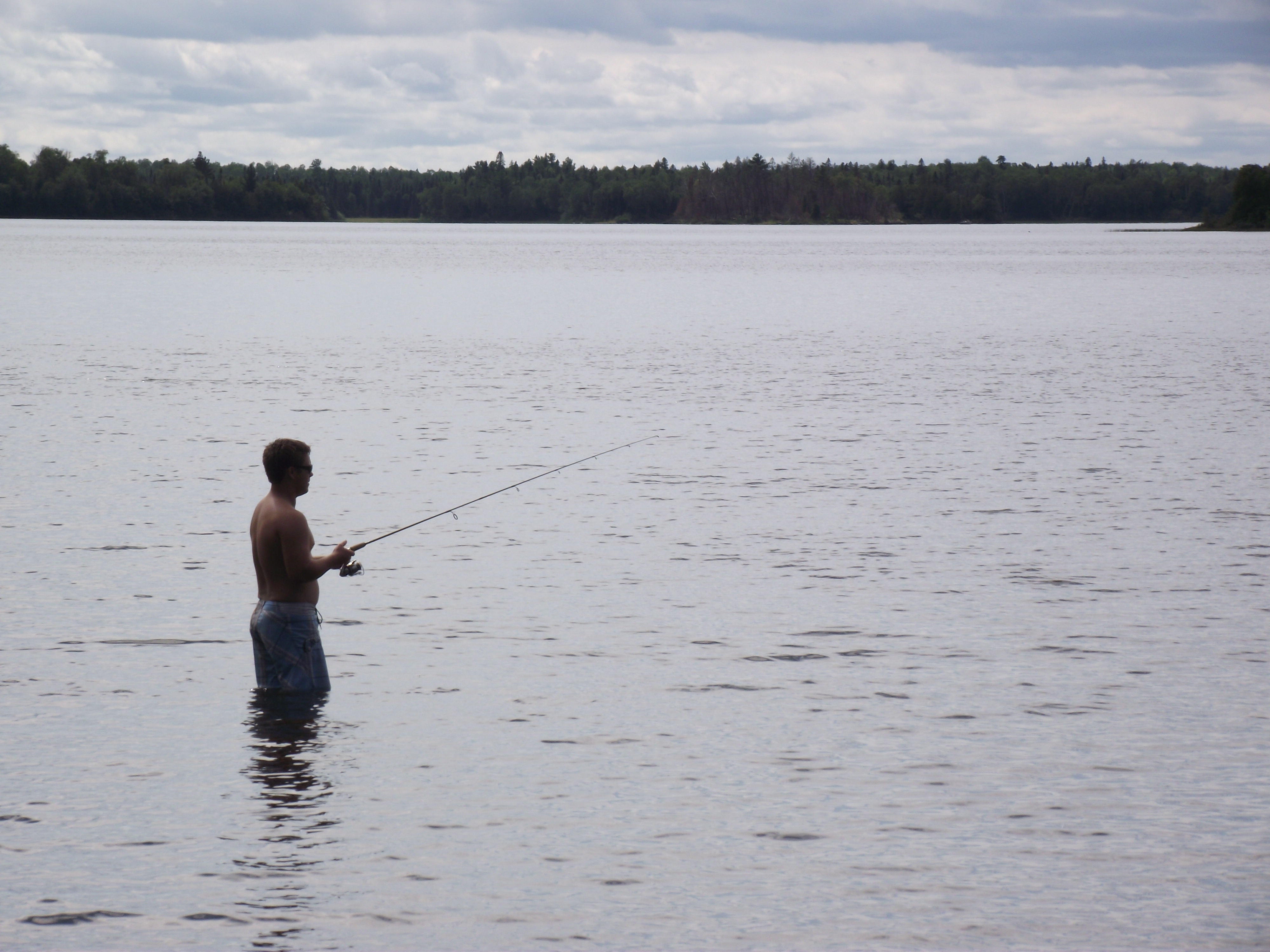Lone fishing person