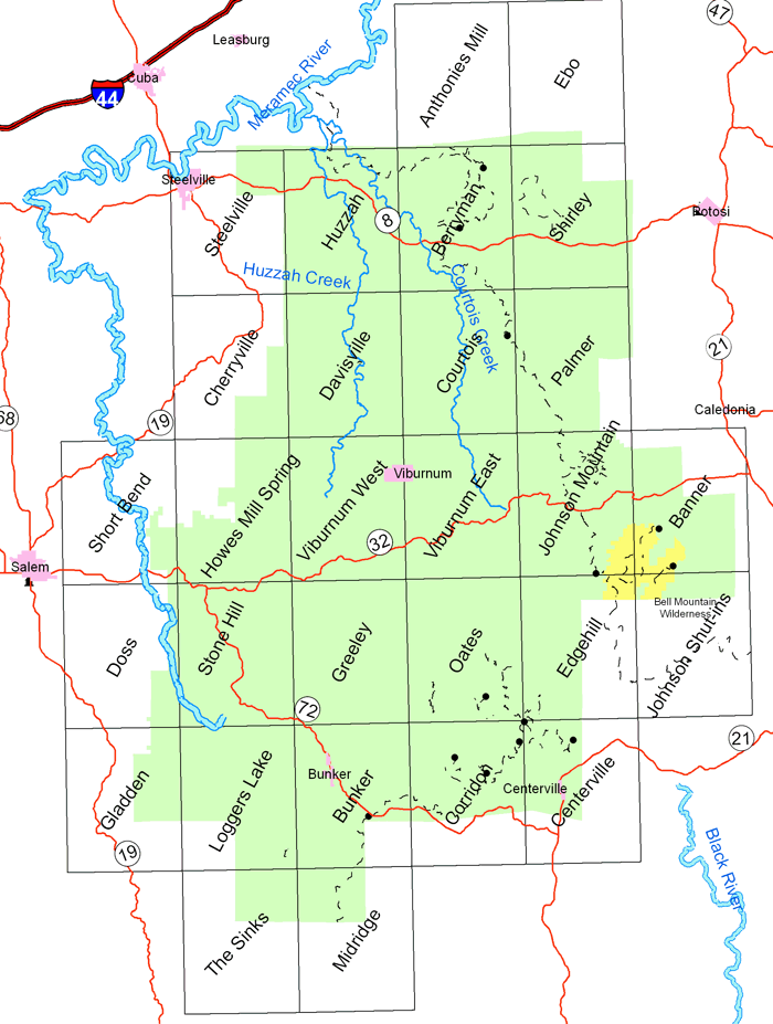 (image) Salem/Potosi District containing Topographic sheet name listed diagonal