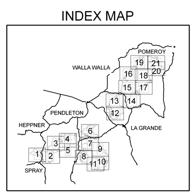 Index Map for individual map selections.  Click on the map number for the area you want to view.
