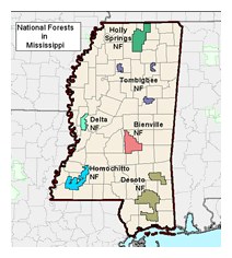 Interactive Map of the National Forests in Mississippi