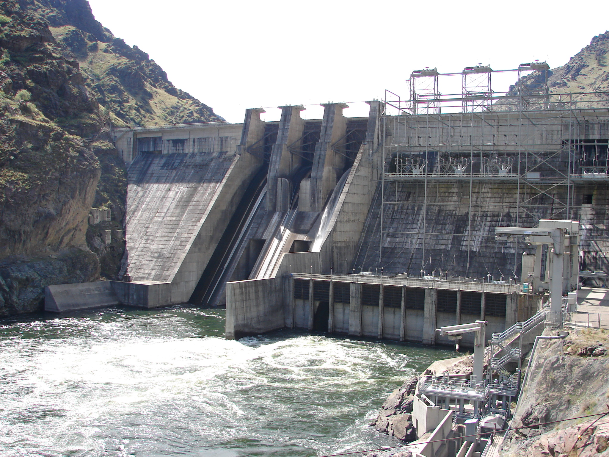 Water being released from the Hells Canyon Dam into the Snake River