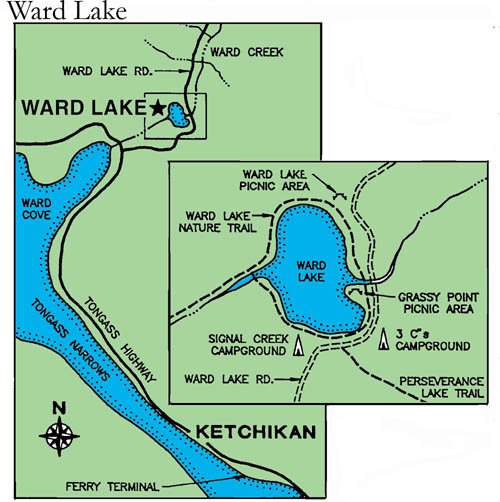Map of Ward Lake area.