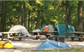 View of group campsite in Cherokee National Forest