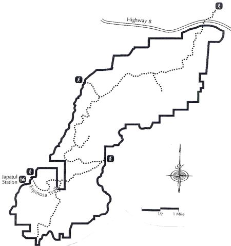 Map showing Pine Creek Wilderness Area