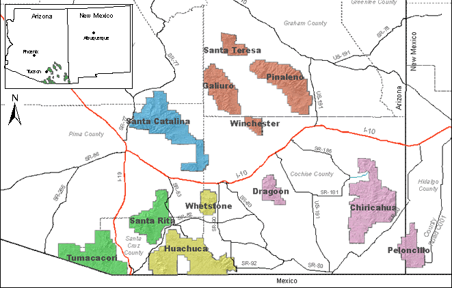 Coronado National Forest Map Coronado National Forest - Planning