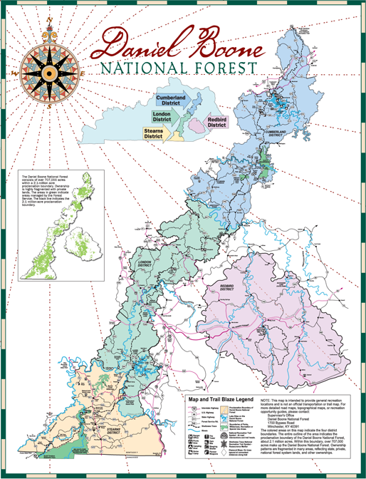 Map of Daniel Boone National Forest