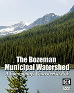 Photo of the Bozeman watershed with mountains in the distance.
