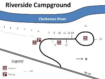 map of riverside campground Mt Hood National Forest Riverside Campground map of riverside campground