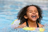 A child swimming in a pool