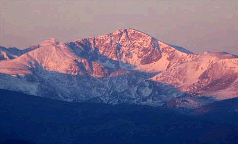 James Peak (el. 13,294 ft.) at dawn. The James Peak Wilderness, located in north-central Colorado, is managed by the Arapaho & Roosevelt National Forests. Click on this photo to view a larger version and view the James Peak Wilderness information webpage in a new window [HyperText Markup Language (HTML) link].