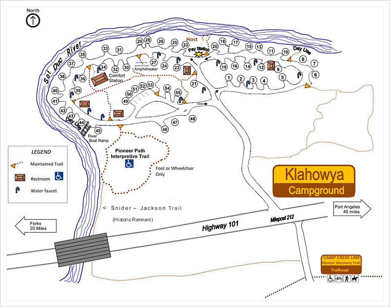 Klahowya Campground Map.