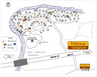Klahowya Campground Map.