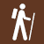 Hiking icon - White hiking figure inside a brown square. Click to view the Regional Hiking Overview website.