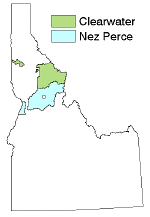 Map of Idaho With Forest Locations
