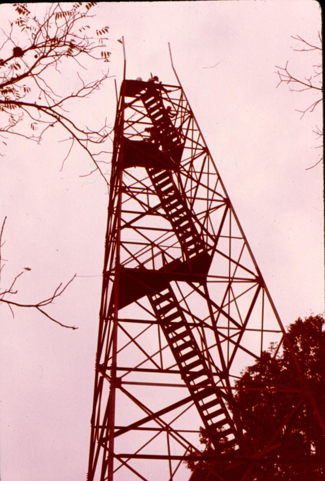 Buzzard Roost Tower being torn down in 1973.