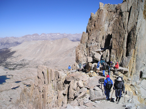 Hikers near Trail Crest on the Mt. Whitney Trail