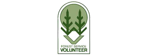 Forest Service Volunteer logo with a tree