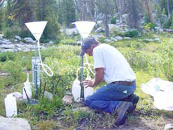 An air quality samplers being setup for monitoring