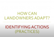 presentation slide: How can land owners adapt? Identifying actions (practices)