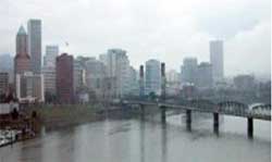Photo of the city of Portland from across the river.
