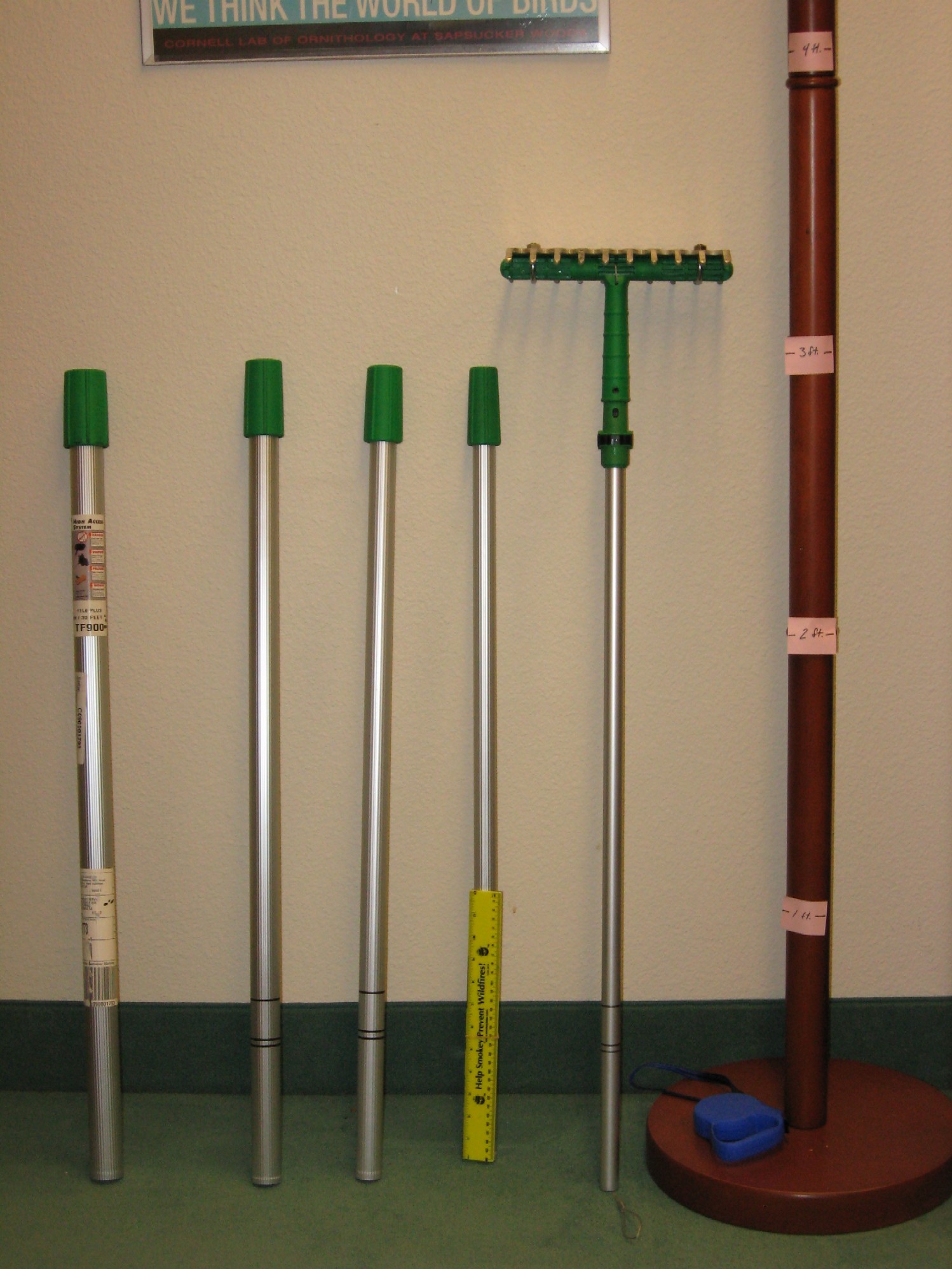 rake poles unassembled