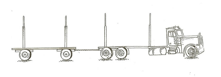 Five axle, vehicle combination truck and trailer