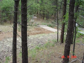 The Woods Canyon stilling pond after it had been leveled.