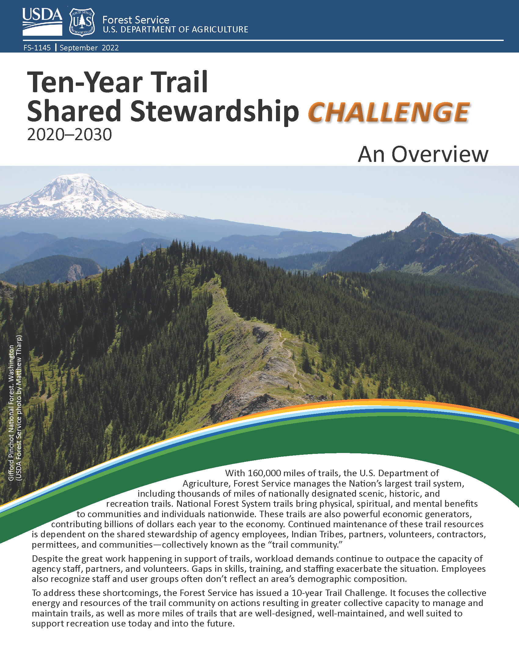 Cover page of 10-Year Trail Shared Stewardship Challenge