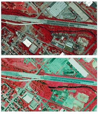 Graphic displaying urban tree canopy from 2007 and 2015