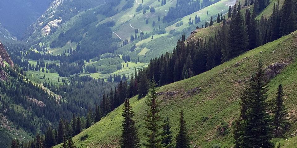 A green mountain valley.
