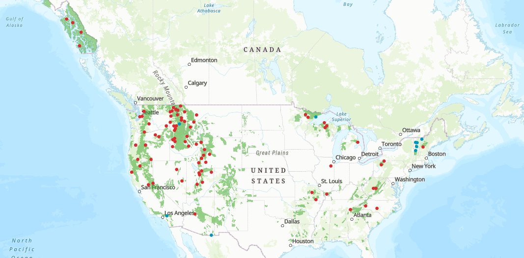 Youth Conservation Corps Programs Map