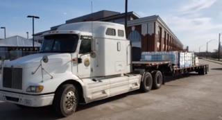Semi truck hauling hand sanitizer