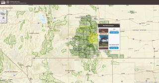 A screenshot image of the Forest Service's Map Finder product