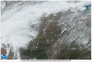 Satallite image that shows small areas where prescribed burns were being conducted