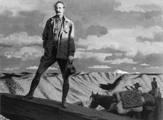 A portrait of Gifford Pinchot on a national forest. 