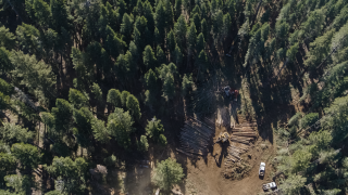 Aerial view of a project site.