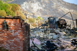 Damaged house after a fire